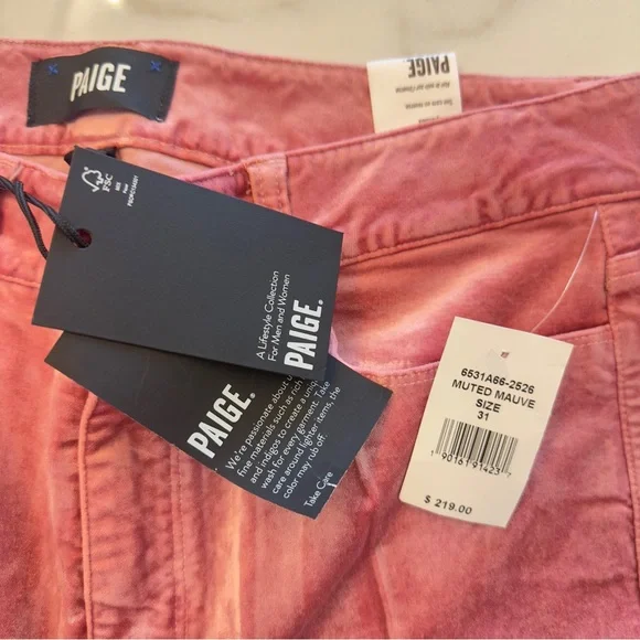 NEW PAIGE Pink Straight-Leg Jeans
